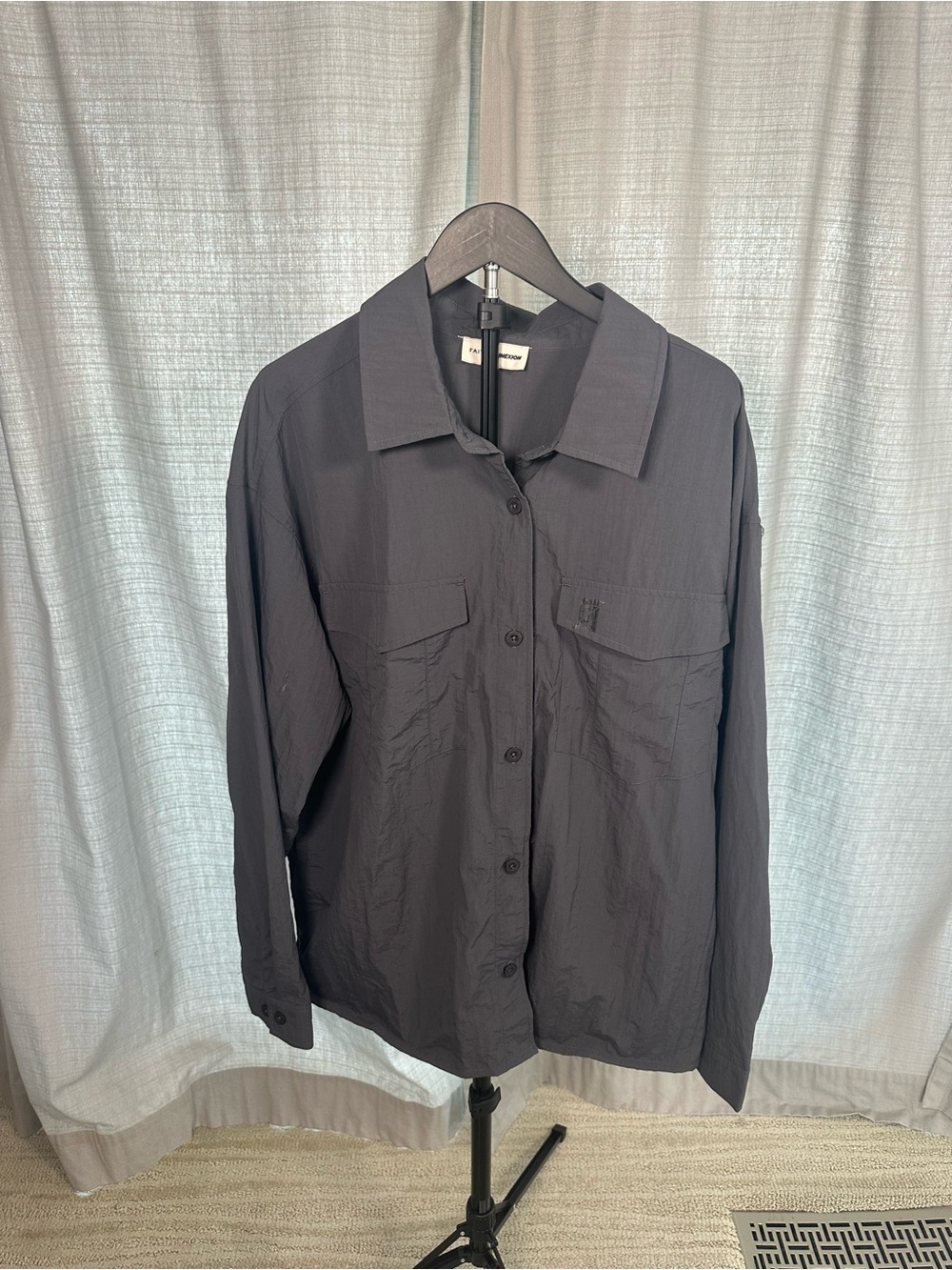 Faith Connexion Charcoal Button-Front Shirt